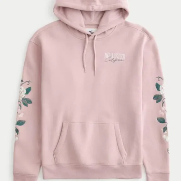 Hollister Clothing Hollister Mens Pink Hoodie HOLLISTER Floral